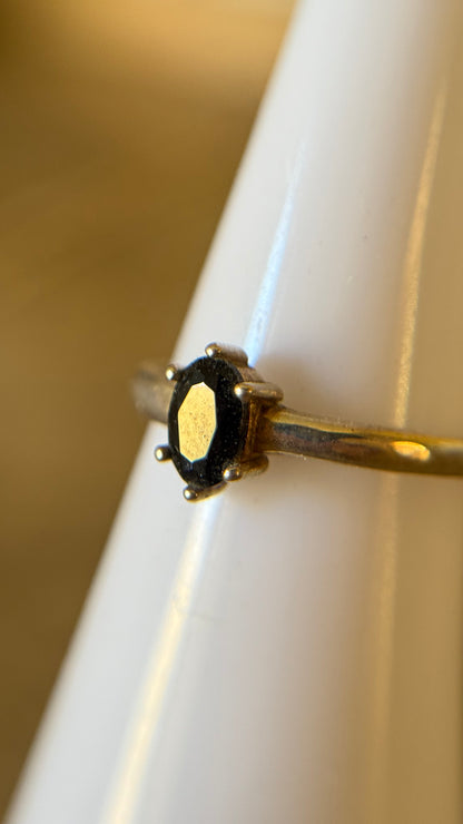 Anillo piedra negra ovalada - Plata 925