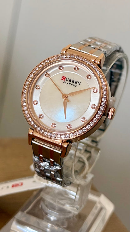 Reloj Curren de dama - Combinado plateado y oro rosa