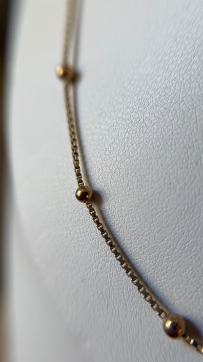 Cadena bolitas - Plata 925 con baño oro 18k