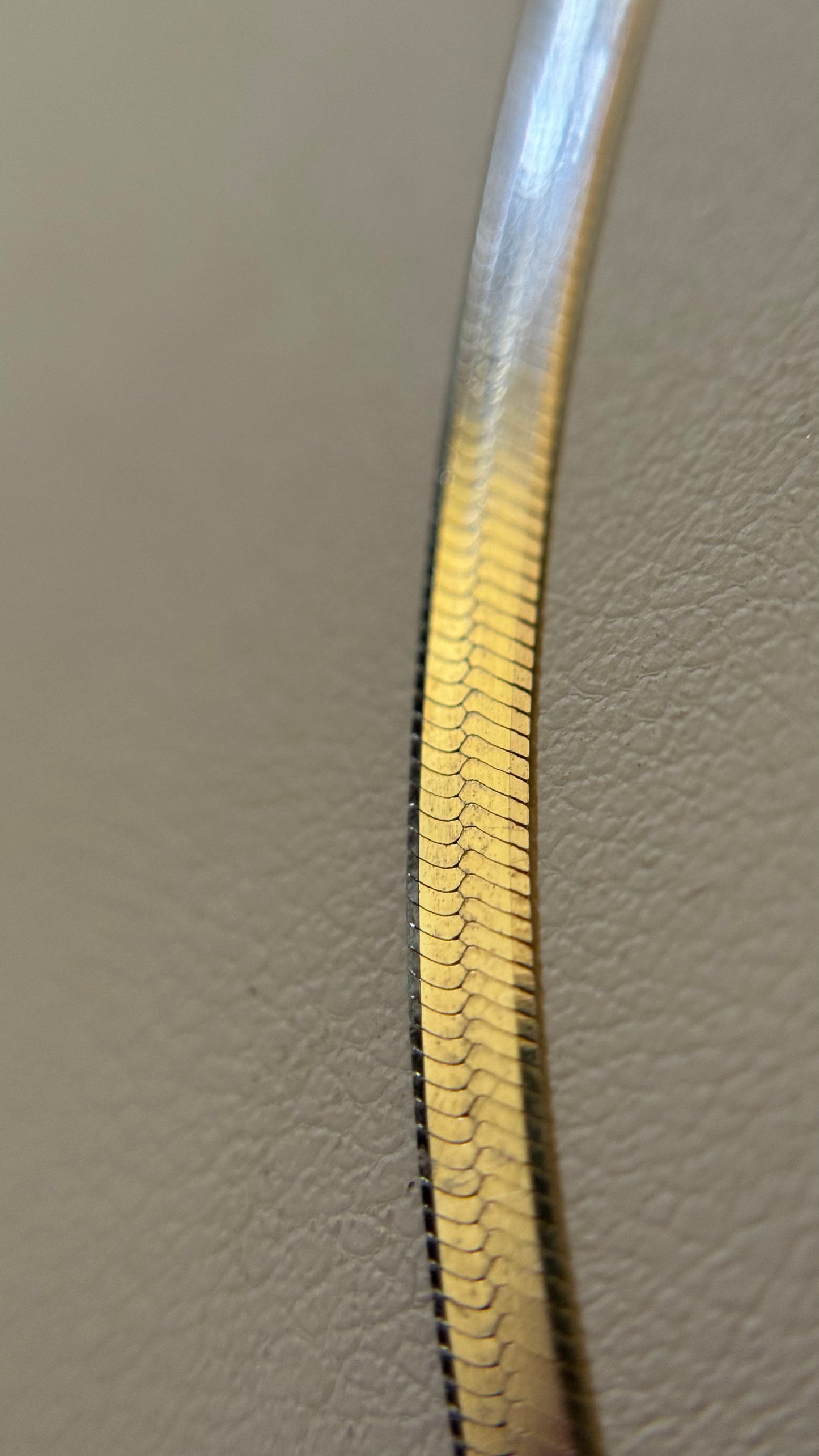 Cadena Omega Plana , Serpentina - Plata 925