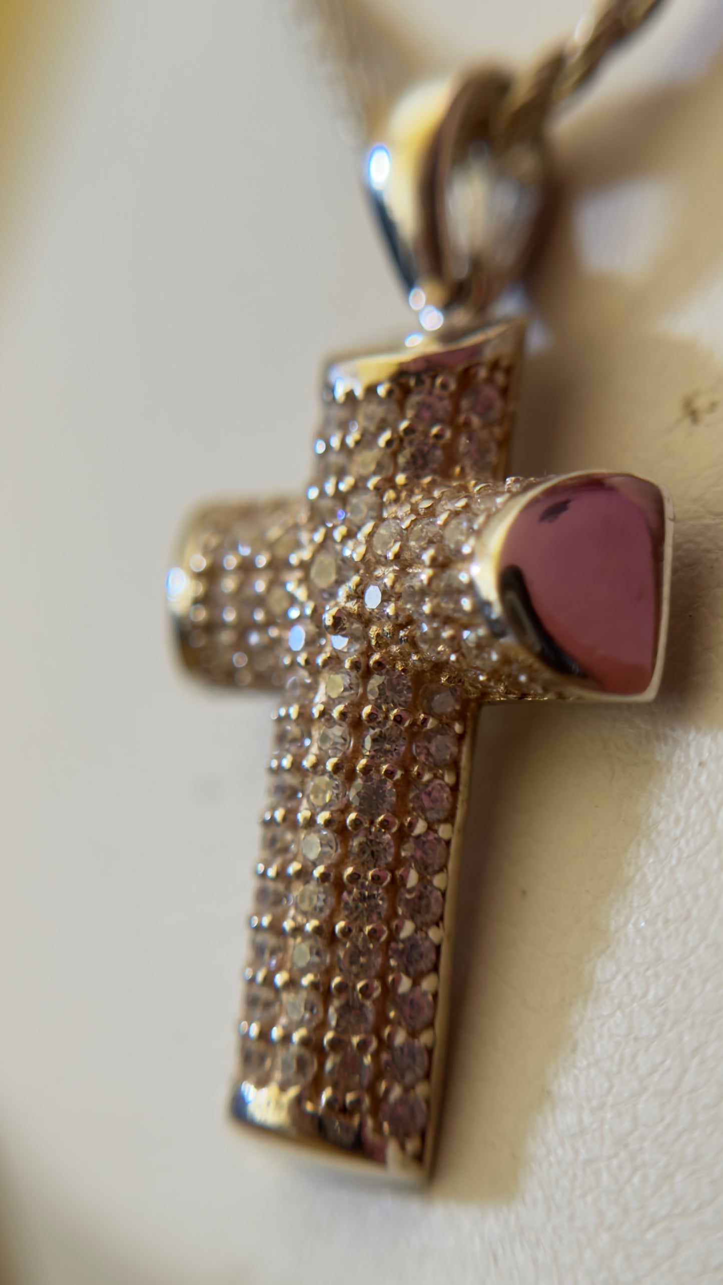 Cadena con Dije Cruz con circones - Plata 925