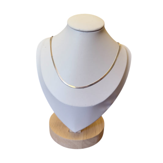 Cadena Omega Plana , Serpentina - Plata 925