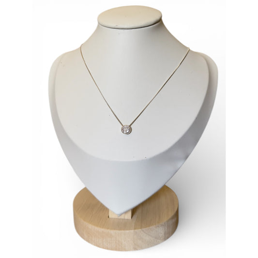 Gargantilla de Plata 925 con Dije Punto de Luz 5 mm